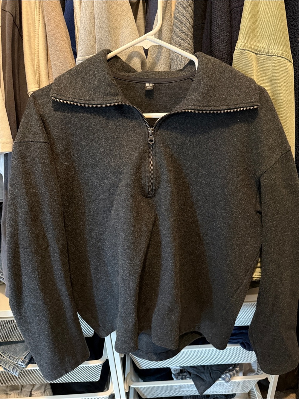 Uniqlo Charcoal Half-Zip Sweater